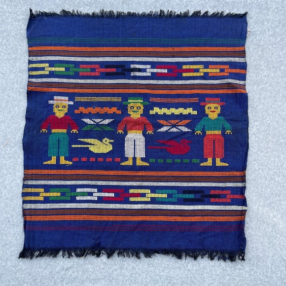 Other - Guatemalan Tapestry Wall Hanging Folk Art Handmade Stitched Textile 22 x 20
